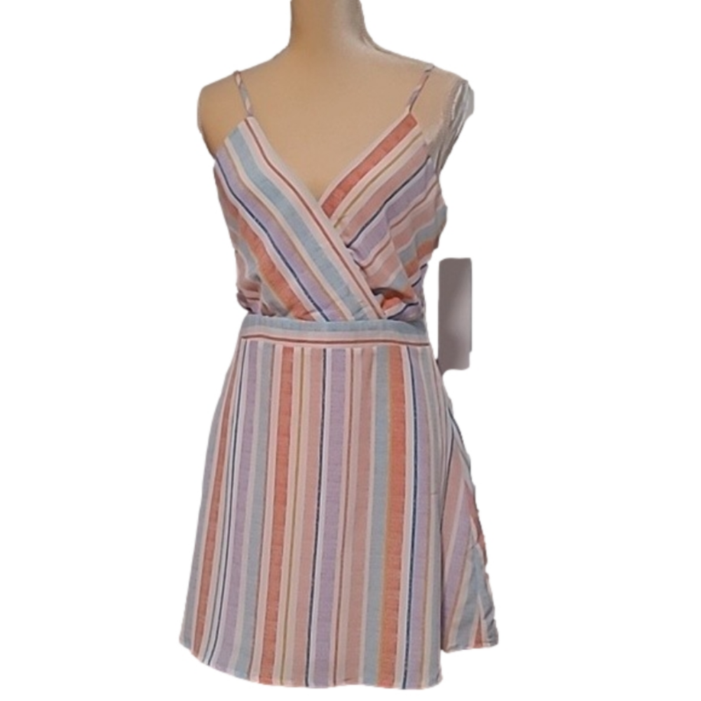 Multicolor Stripe Sleeveless Summer Dress Size Medium